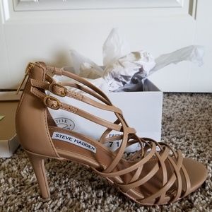 Tan natural Steve Madden strappy sandal with heel